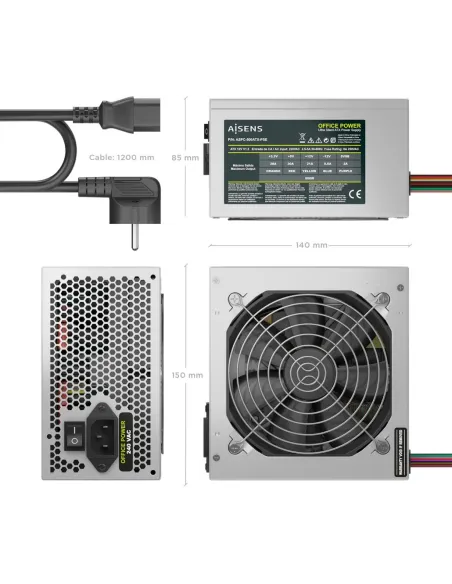 Fuente ATX AISENS ASPC-500ATX-PSE 500W con cable ATX 2.0