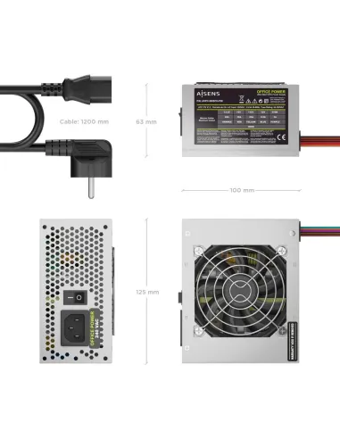 Fuente SFX AISENS ASPC-500SFX-PSE 500W con cable SFX