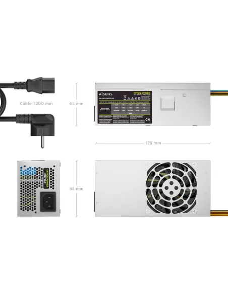 Fuente TFX AISENS ASPC-500TFX-PSE 500W con cable TFX