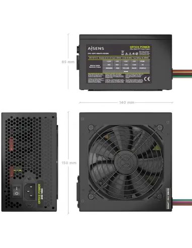 Fuente ATX AISENS ASPC-500ATX-SEOBK 500W negra ATX 2.0