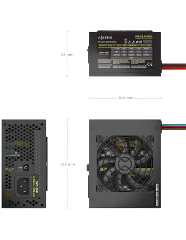 Fuente SFX AISENS ASPC-500SFX-SEOBK 500W negra SFX 2.0