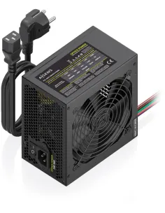 AISENS ASPC-500ATX-PSEBK Fuente de Alimentación ATX 500W con Cable de Alimentación OEM, Negra-FUEN66084