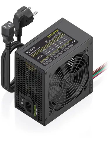 AISENS ASPC-500ATX-PSEBK Fuente de Alimentación ATX 500W con Cable de Alimentación OEM, Negra