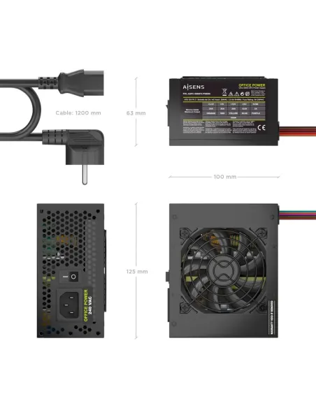 Fuente SFX AISENS ASPC-500SFX-PSEBK 500W con cable