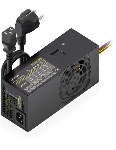 AISENS ASPC-500TFX-PSEBK Fuente de Alimentación TFX 500W con Cable de Alimentación OEM, Negra