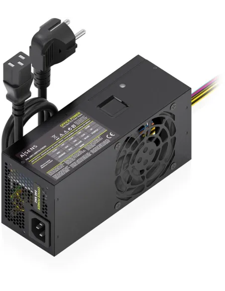 AISENS ASPC-500TFX-PSEBK Fuente de Alimentación TFX 500W con Cable de Alimentación OEM, Negra