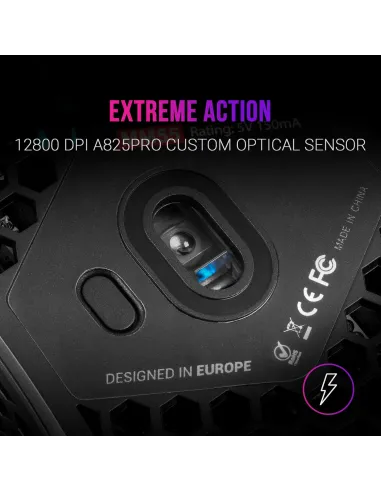 Mars Gaming MM55 negro: ratón gaming ligero de 55 g
