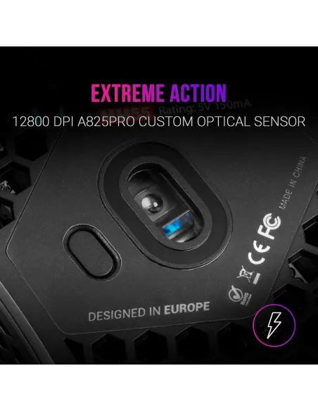 Mars Gaming MM55 negro: ratón gaming ligero de 55 g