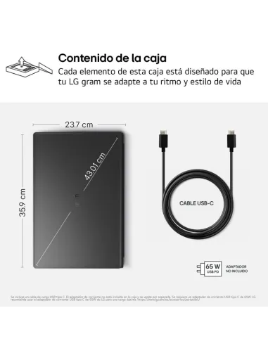 Portátil UltraBook LG Gram Book 15U50U-G.AA55BN con W11 Home