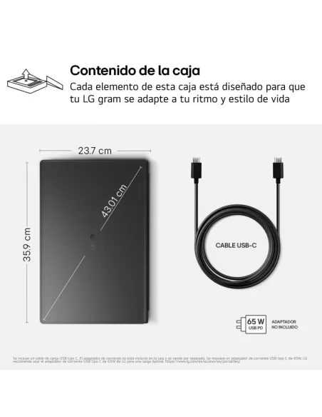 Portátil UltraBook LG Gram Book 15U50U-G.AA55BN con W11 Home