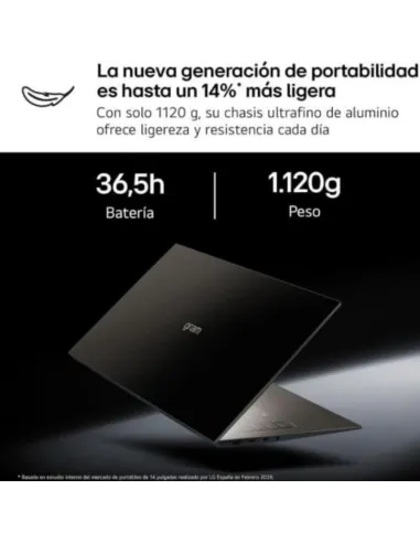 Portatil Ultrabook LG Gram 14ZD90U-G.AX85BN de 1,12 kg y 14"