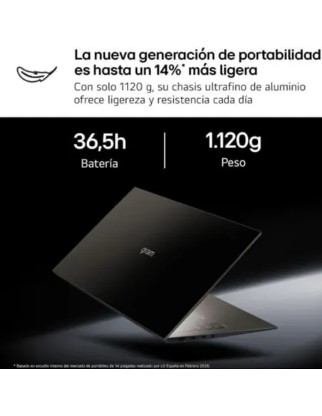 Portatil Ultrabook LG Gram 14ZD90U-G.AX85BN de 1,12 kg y 14"