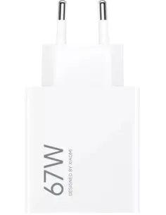 Xiaomi Adaptador de Corriente Carga Rápida 67W HyperCharge Combo USB-A Blanco + Cable USB-A a USB-C-ADAP65632