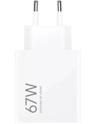 Xiaomi Adaptador de Corriente Carga Rápida 67W HyperCharge Combo USB-A Blanco + Cable USB-A a USB-C