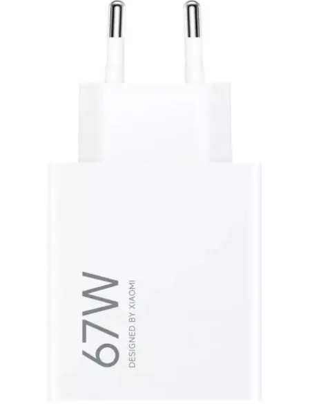 Xiaomi Adaptador de Corriente Carga Rápida 67W HyperCharge Combo USB-A Blanco + Cable USB-A a USB-C