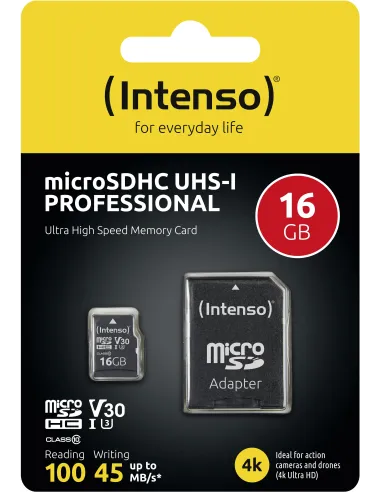 Intenso microSD UHS-I Professional 16 GB  para vídeo 4K