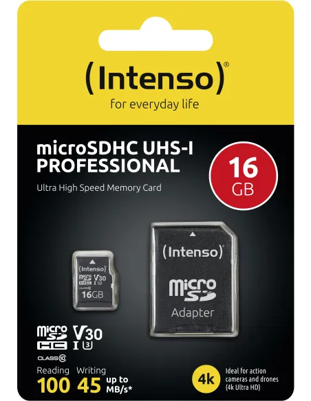 Intenso microSD UHS-I Professional 16 GB  para vídeo 4K