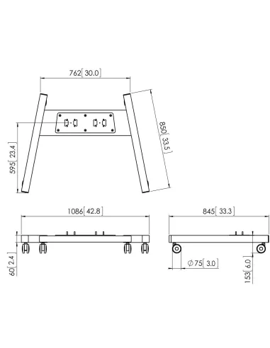 Vogel's PFT 8530B: bastidor trolley XL hasta 160 kg