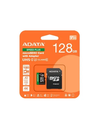ADATA Speed Plus 128 GB microSD V30 A2 para vídeo 4K