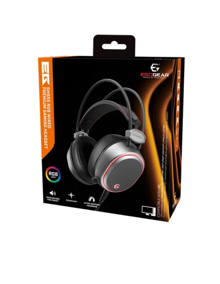 Auriculares gaming Ego Gear SHS55 RGB con cable para PC