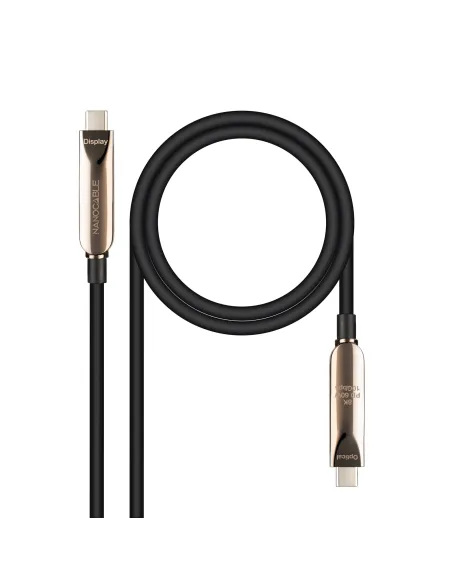 Nanocable 10.01.4615 Cable USB 3.2 Gen2x1 AOC, 60W 3A PD 10Gbps 8K@60Hz, USB-C M/M, 15m, Negro