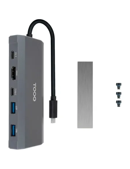 Caja SSD y hub USB-C TooQ TQE-2241G HDMI 4K PD 100 W