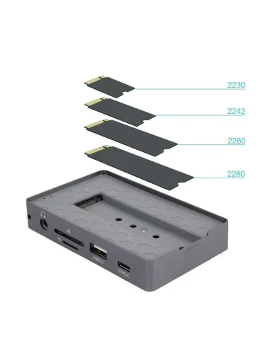 Caja SSD y hub USB-C TooQ TQE-2242G 10 en 1 PD 100 W