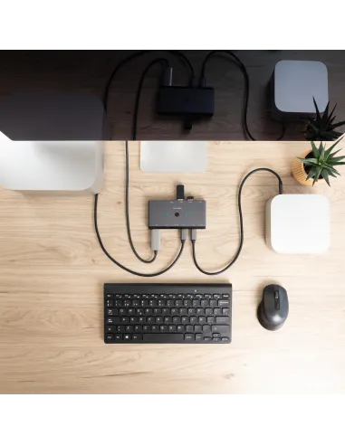 Conmutador KVM USB-C Nanocable 10.12.0003 HDMI y DP