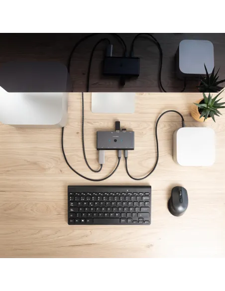 Conmutador KVM USB-C Nanocable 10.12.0003 HDMI y DP