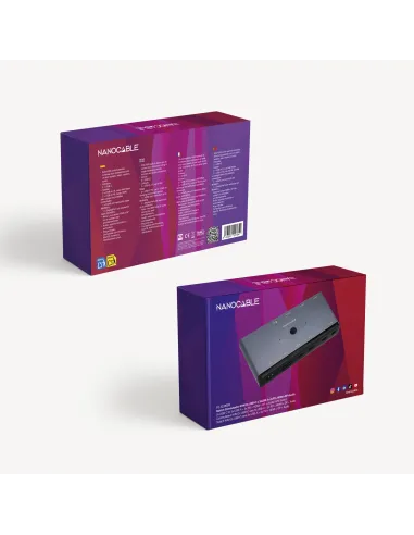 Conmutador KVM USB-C Nanocable 10.12.0003 HDMI y DP
