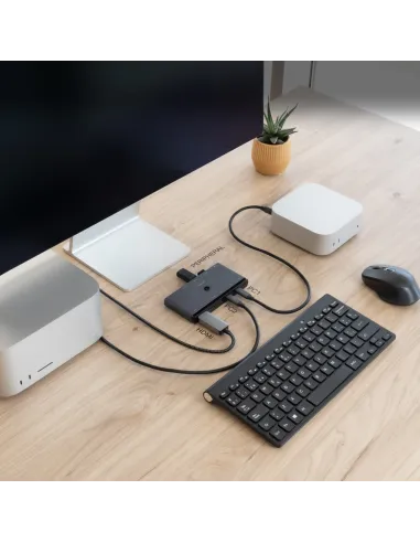 Conmutador KVM USB-C Nanocable 10.12.0003 HDMI y DP