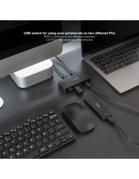 Conmutador USB Nanocable 10.12.0011 USB-A y USB-C 3.0