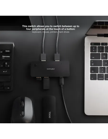 Conmutador USB Nanocable 10.12.0011 USB-A y USB-C 3.0