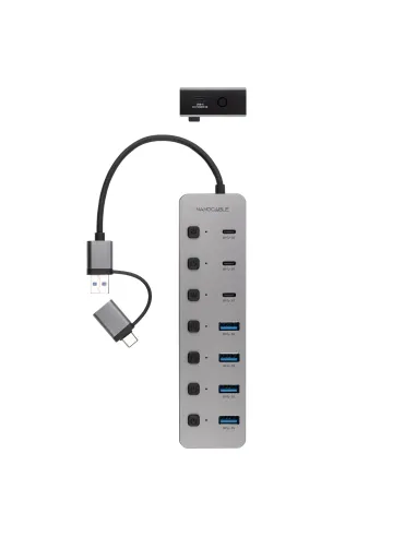 Hub USB 7 puertos Nanocable 10.16.4510 USB-A y USB-C