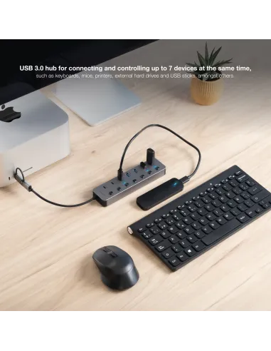 Hub USB 7 puertos Nanocable 10.16.4510 USB-A y USB-C