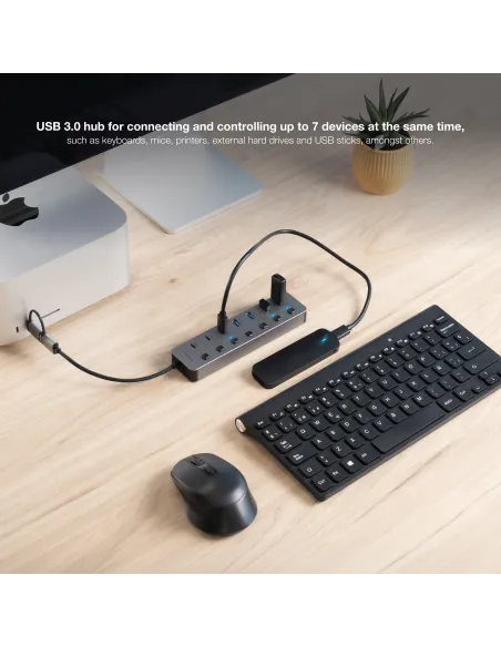 Hub USB 7 puertos Nanocable 10.16.4510 USB-A y USB-C
