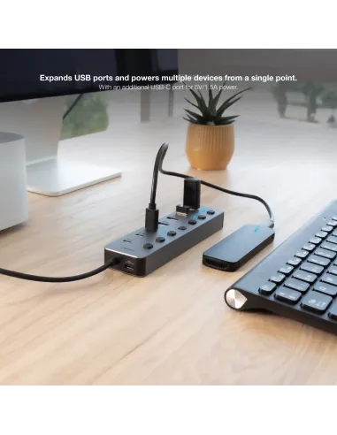 Hub USB 7 puertos Nanocable 10.16.4510 USB-A y USB-C