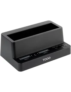 TooQ TQDS-502B Docking Station USB-C 3.2 Gen 2 Dos Bahías para SSD M.2 NVMe + Bahía para 2,5"- 3,5" para HDD + Clonador, Negro-HDD66061
