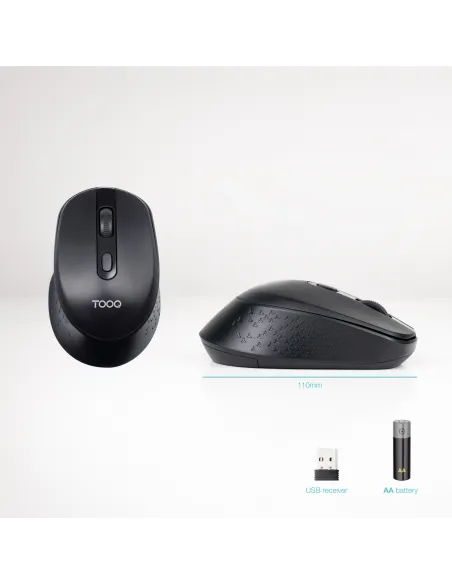Ratón inalámbrico TooQ TQMW-1101-B hasta 1600 DPI 2,4 GHz