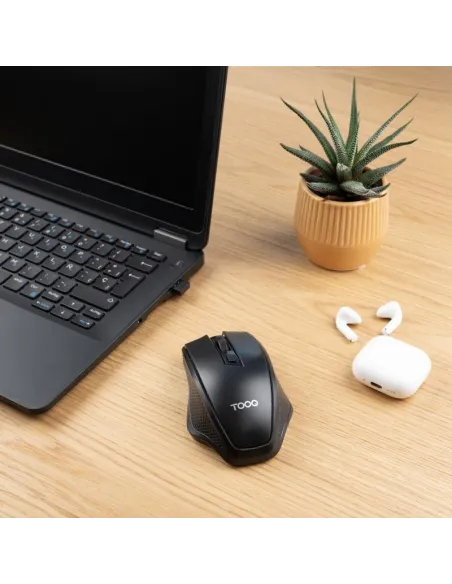 Ratón inalámbrico TooQ TQMW-1102-B 1600 DPI 2,4 GHz