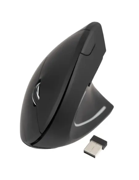 TooQ TQMWG-1104-B Ratón vertical Inalámbrico hasta 3200 DPI Negro