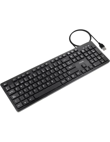 TooQ TQK-2003-B Teclado Silencioso USB de 105 Teclas Negro