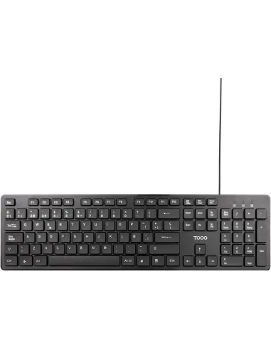 TooQ TQK-2003-B: teclado silencioso USB de 105 teclas negro