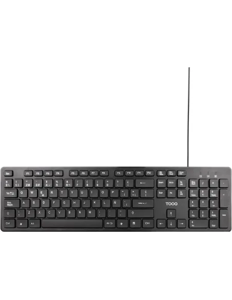 TooQ TQK-2003-B: teclado silencioso USB de 105 teclas negro