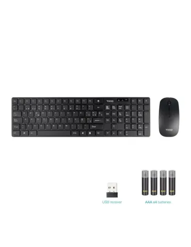 TooQ TQKMW-3102-B: kit inalámbrico completo de 105 teclas