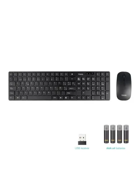 TooQ TQKMW-3102-B: kit inalámbrico completo de 105 teclas