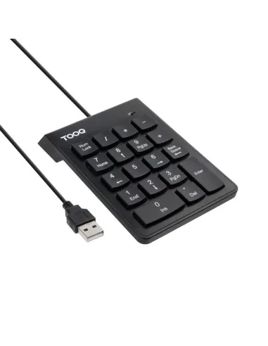TooQ TQK-2001-B Teclado Membrana compacto USB negro con 19 teclas