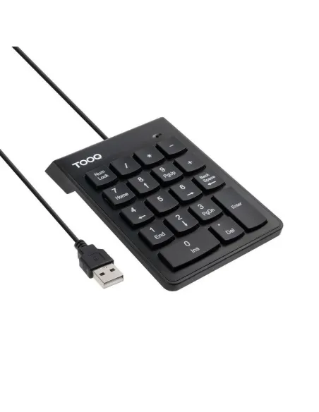 TooQ TQK-2001-B Teclado Membrana compacto USB negro con 19 teclas