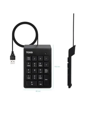 TooQ TQK-2001-B: teclado numérico USB externo de 19 teclas