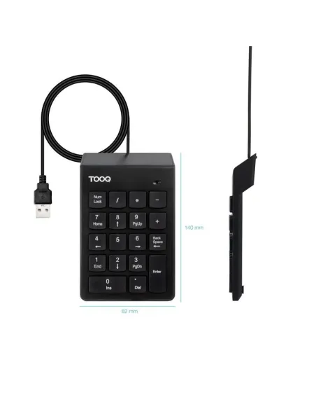 TooQ TQK-2001-B: teclado numérico USB externo de 19 teclas